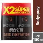 Oferta Desodorante Bodyspray Aerosol Hombre Axe Dark Temptation 2X150Ml