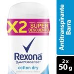 Desodorante Antitranspirante Barra Mujer Rexona Cotton Dry 50G (2 Unidades De 50G C/U - Oferta)