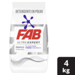 Detergente Polvo FAB Ultra Blanco 4KG