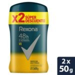Desodorante Antitranspirante Barra Hombre Rexona V8 50G (2 Unidades)