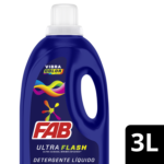 Detergente liquido Fab ultra color botella 3L