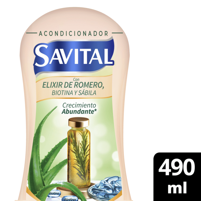 Acondicionador Savital ELIXIR de Romero, Biotina y Sávila 490ML - Imagen 1