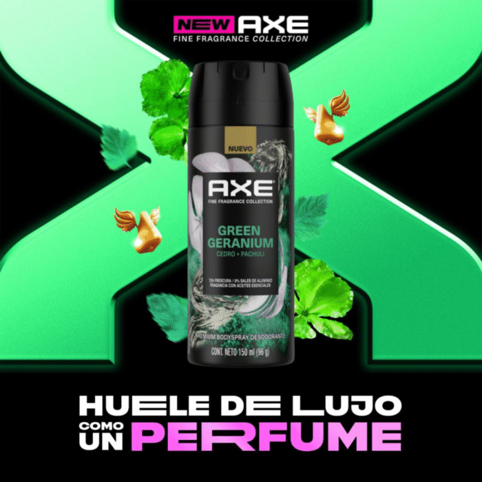 Desodorante AXE Aerosol BodySpray GREEN GERANIUM 150ML - Imagen 3