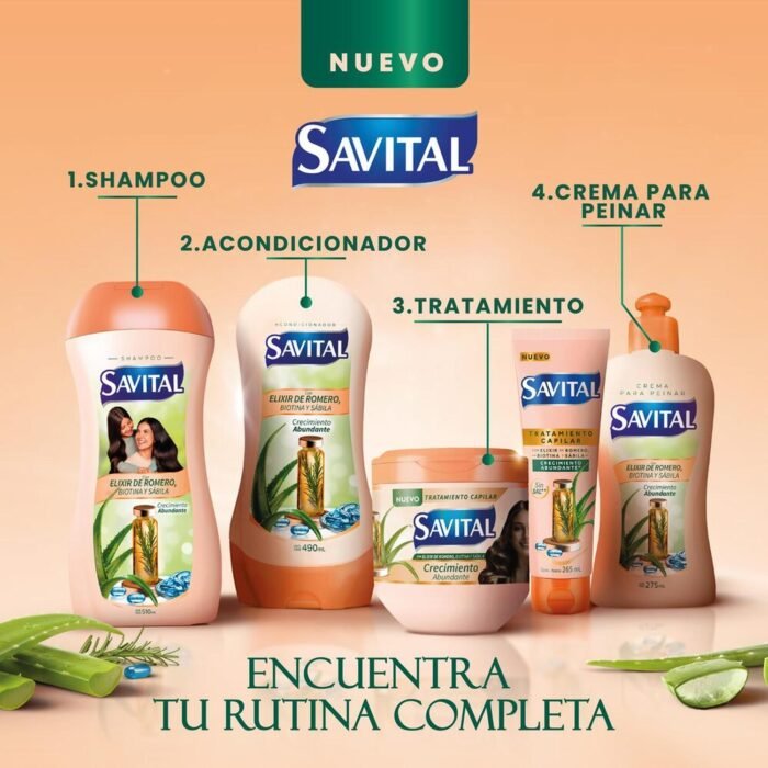 Mascarilla Savital ELIXIR de Romero, Biotina y Sávila 265ML - Imagen 6