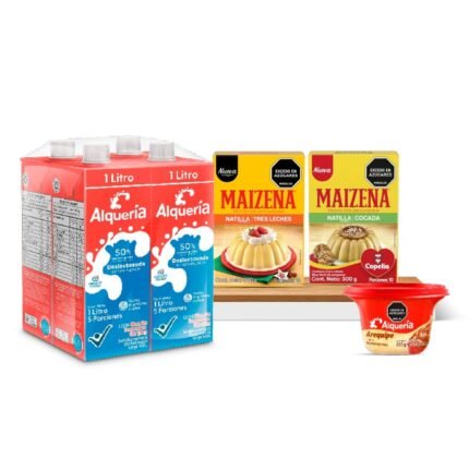 Combo Natilla Maizena +Leche Alqueria Deslactosada+ Arequipe